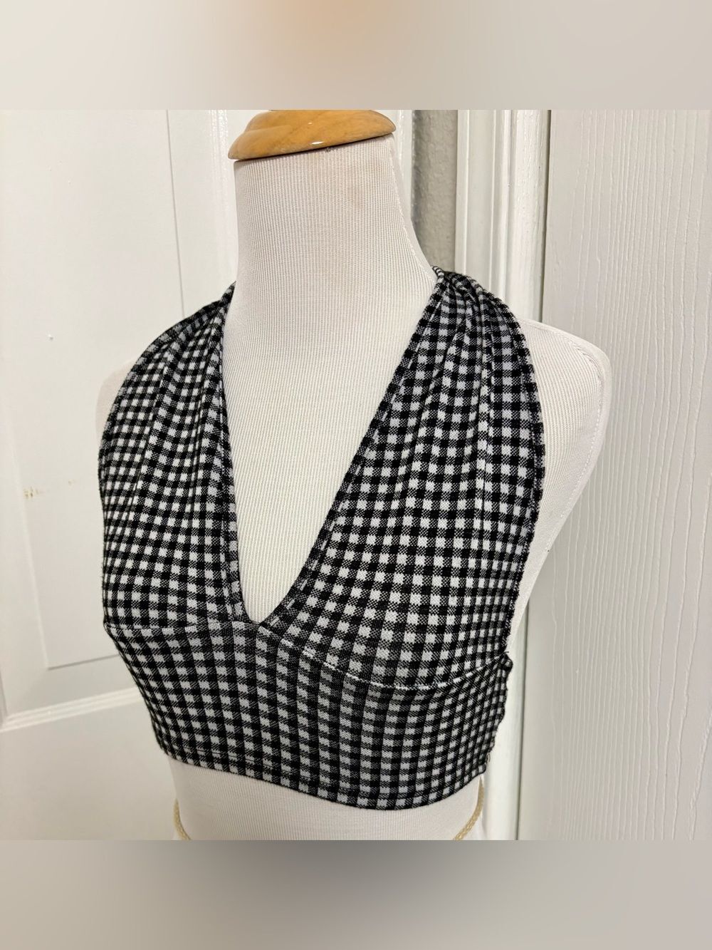 Antistar Black Gingham Crop Top B3
